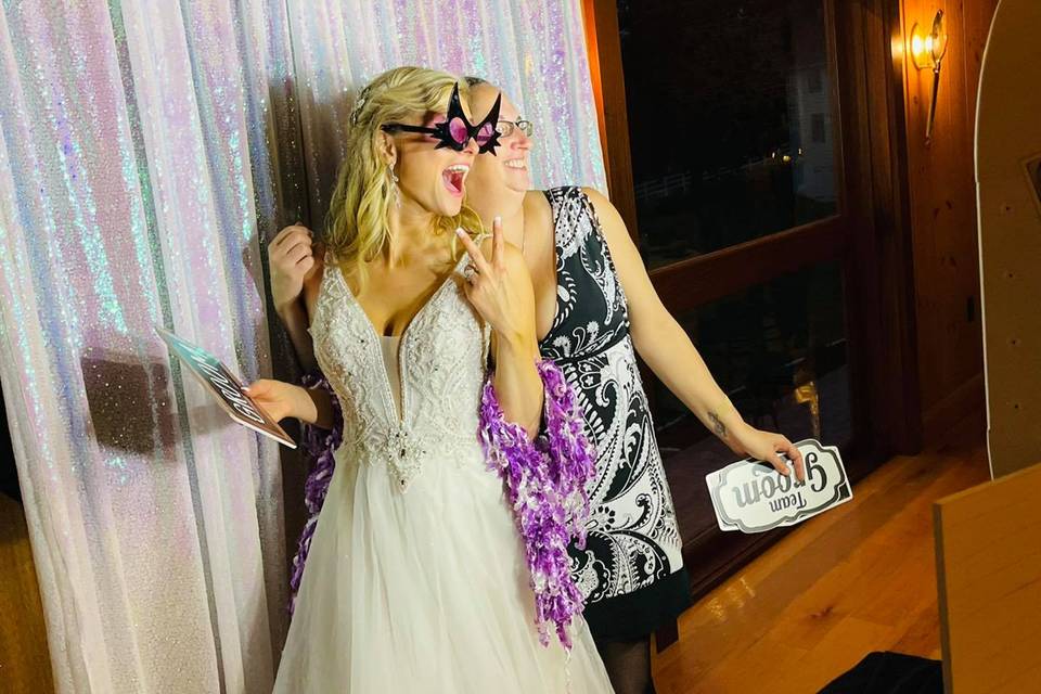 Bride in photo booth