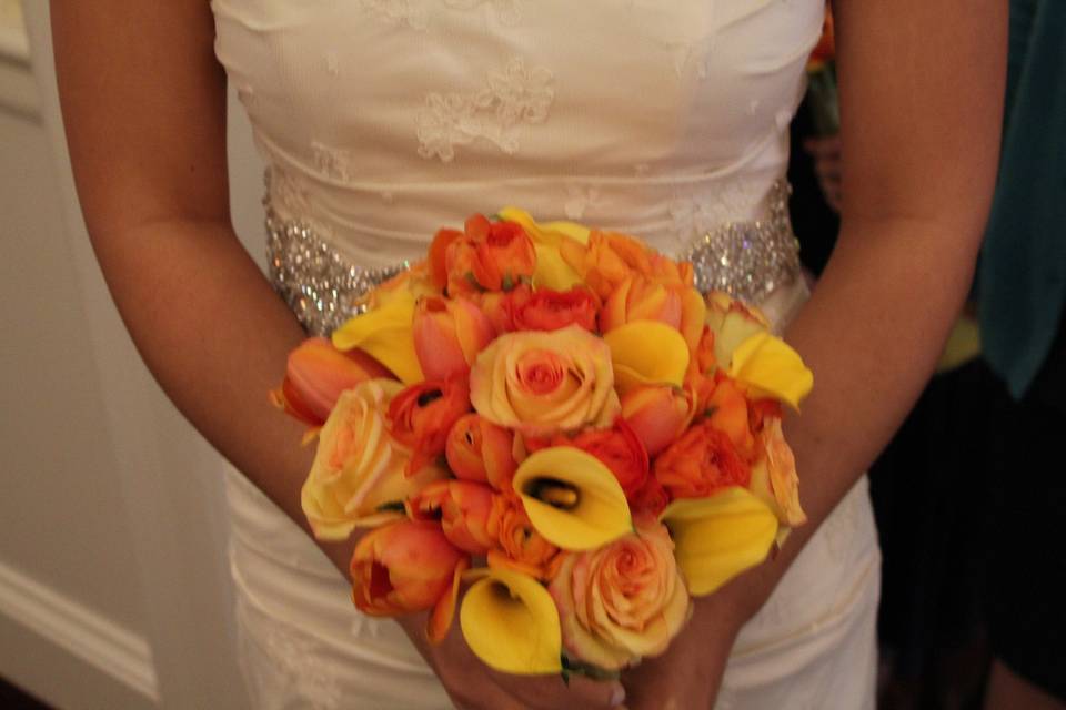 Orange themed bouquet