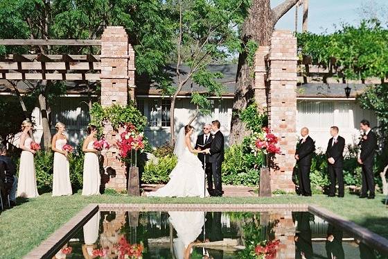 Ceremony by the lily pond