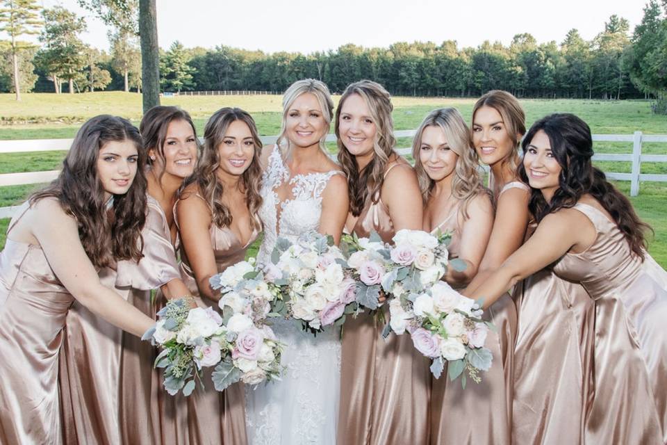 Blush and White Bouquets