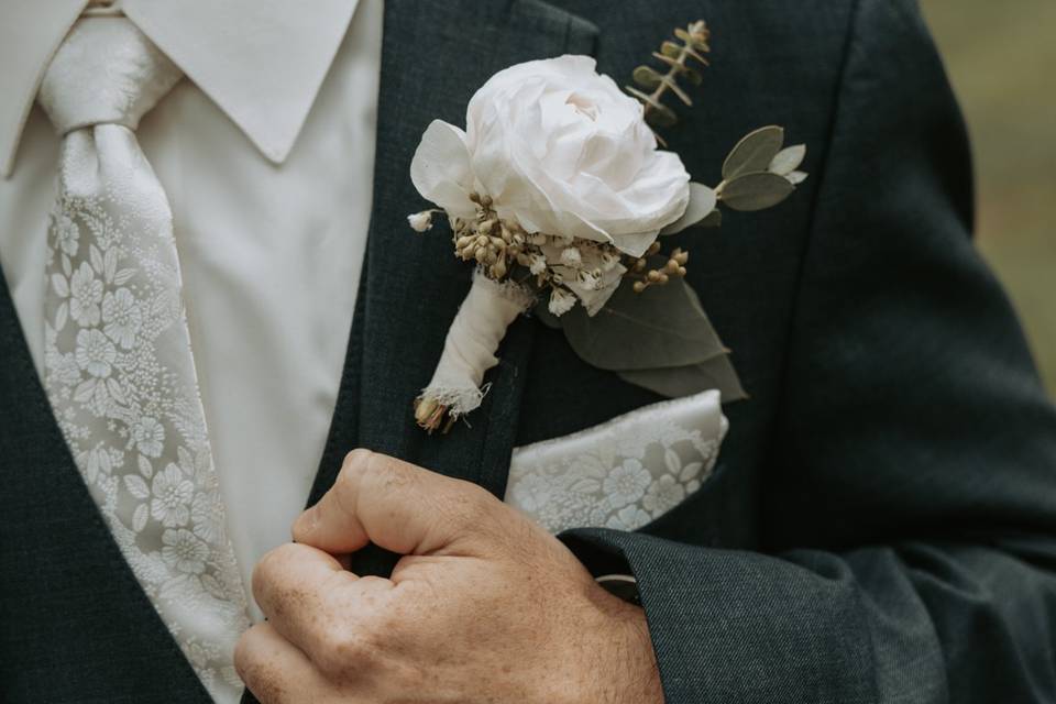 White Boutonniere