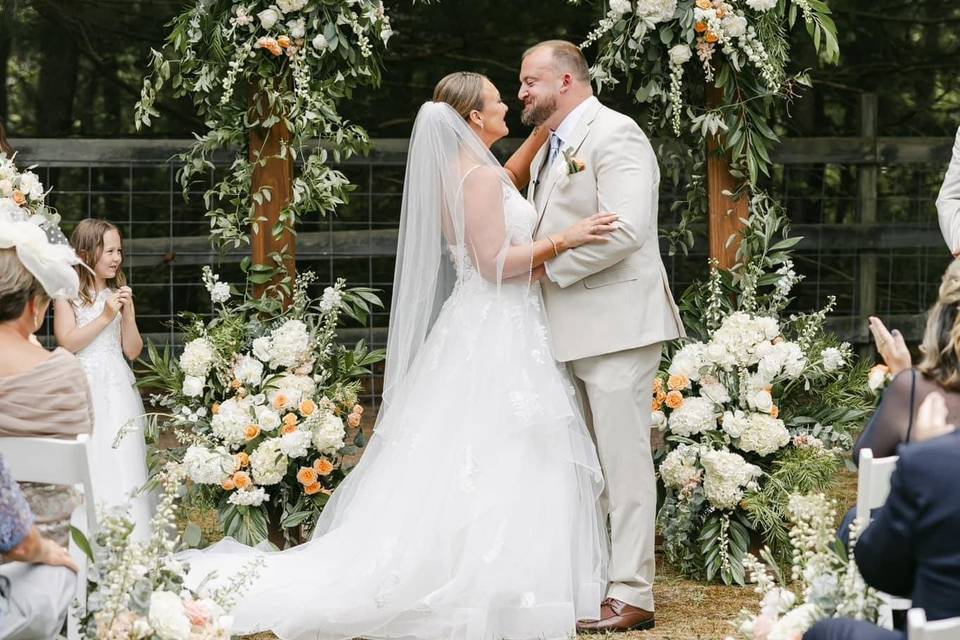 Peace and White Arch Florals