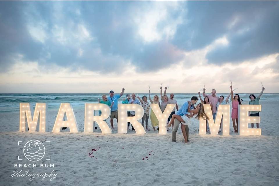 Beachfront proposal with 4ft m