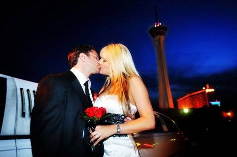 Las Vegas wedding at night