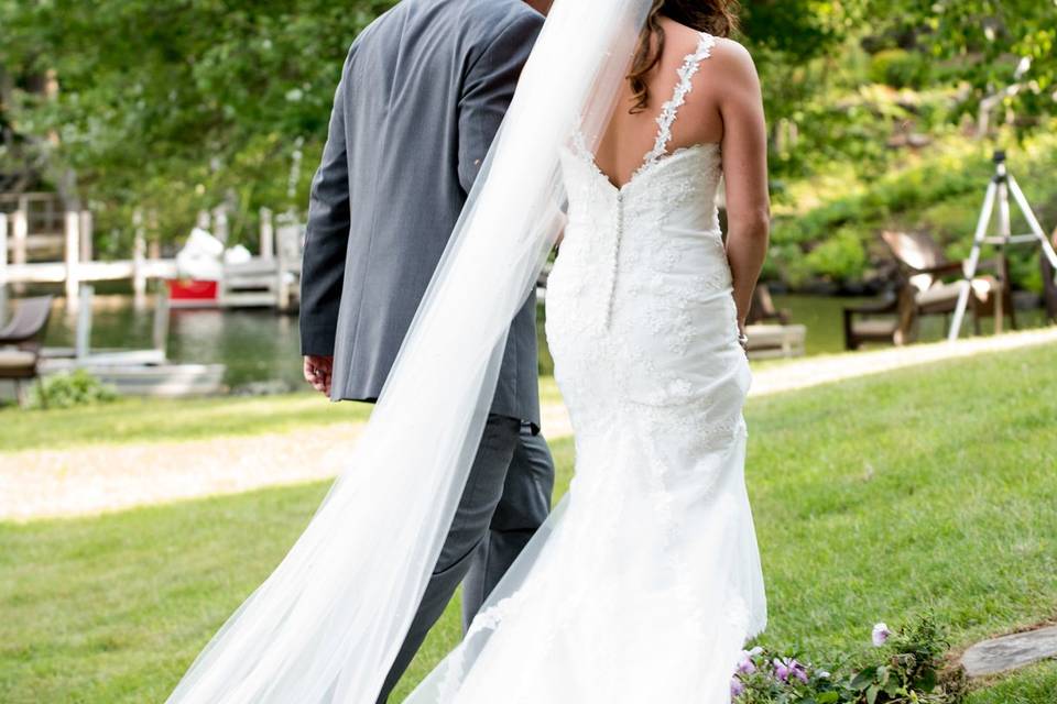 BRIDE AND GROOM WALK AWAY