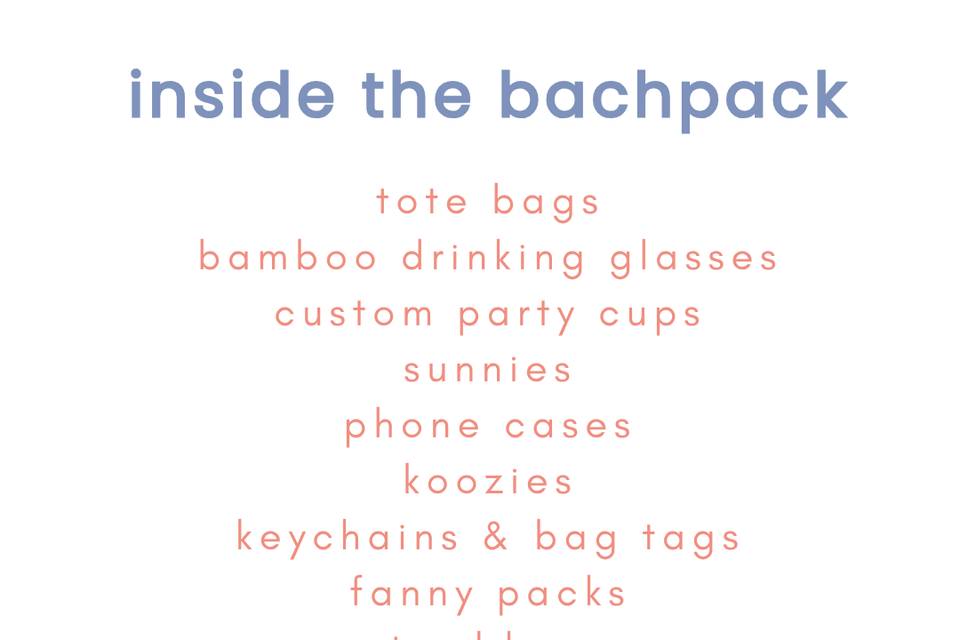 Some items in a bachpack