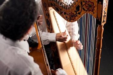 Harpist Nicolas Carter with guitar accompaniment