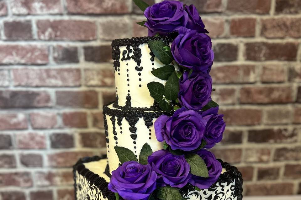 3 Tier Gothic Wedding Cake