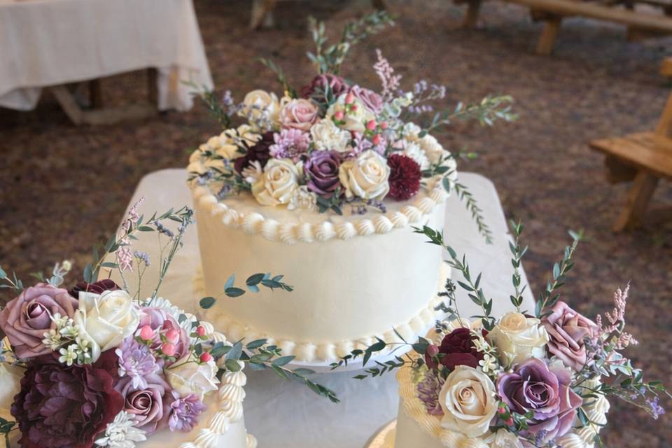 Blushing Garden Wedding Cake