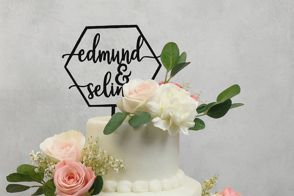 3 tier cake with florals