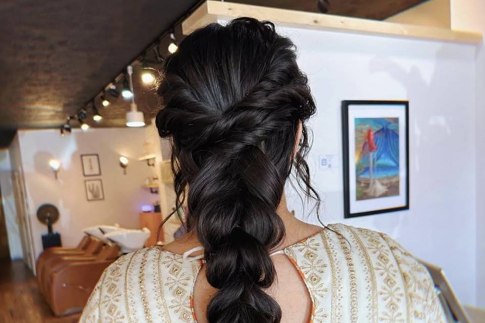 Braided updo bridal
