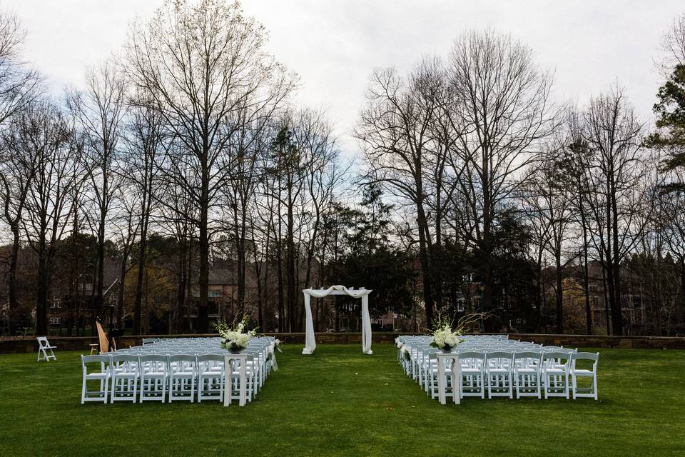 Outdoor ceremony setup