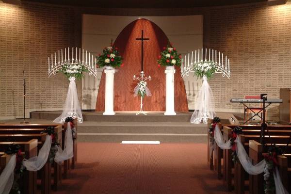 Wedding Aisle Decorations Candleabras, Floral Arrangements Pedestal