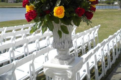 Flower vase for an outdoor wedding