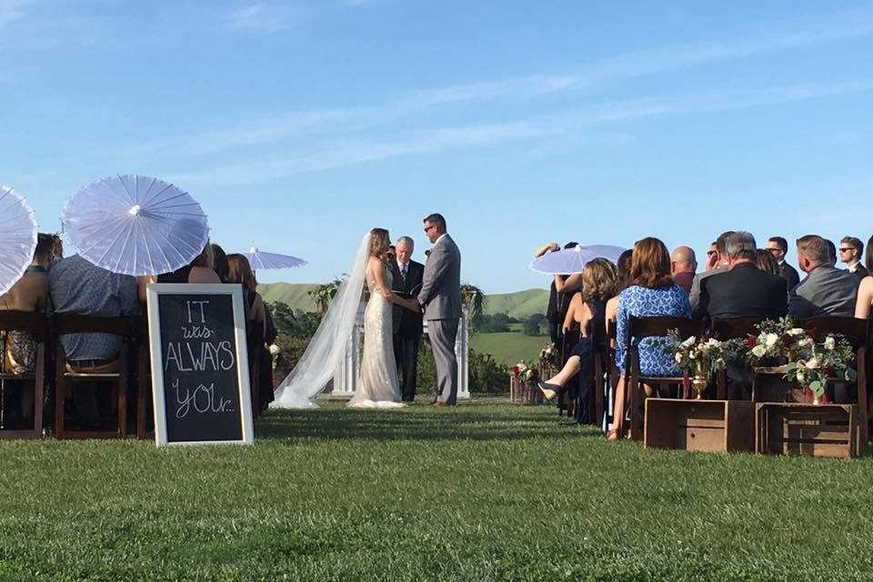 Outdoor wedding ceremony