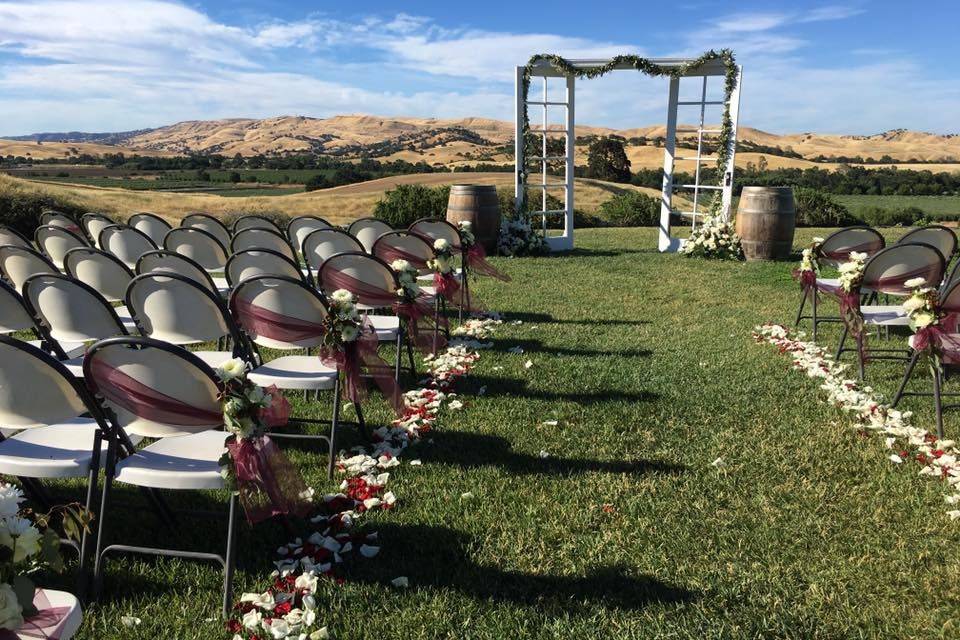 Outdoor wedding setup