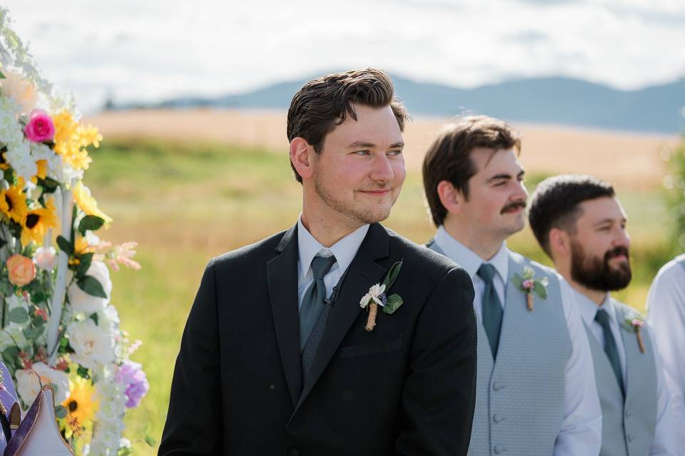 Groom waiting