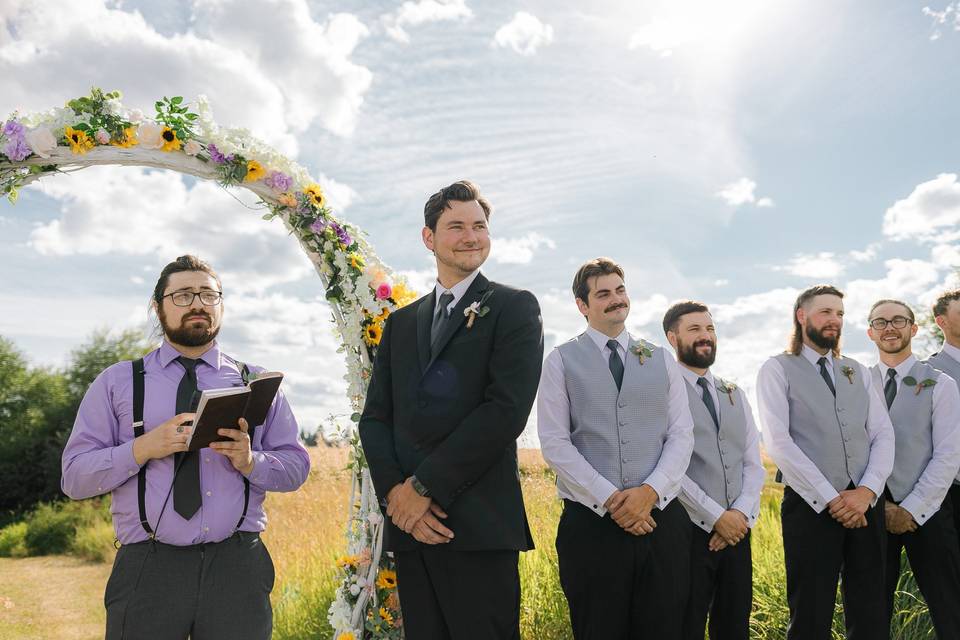 Groom waiting