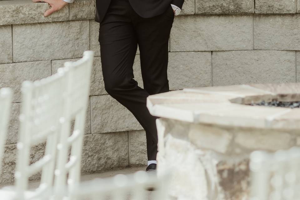 Grooms Portrait on our patio