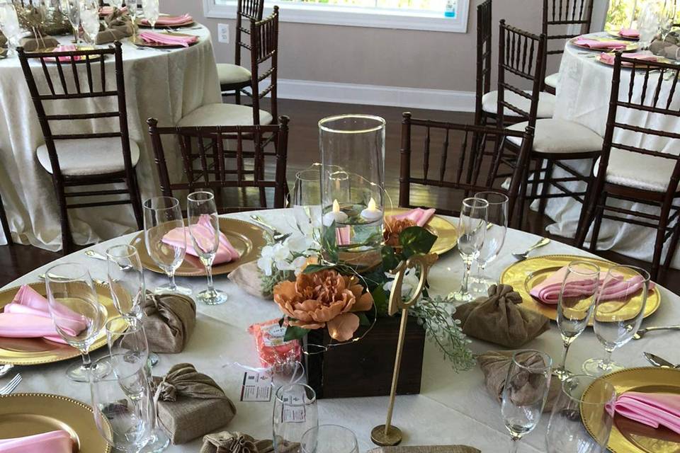 Wedding reception tableset.