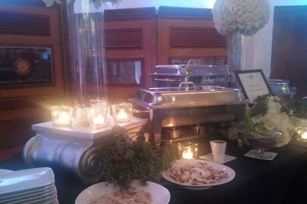 a candle lite buffet reception