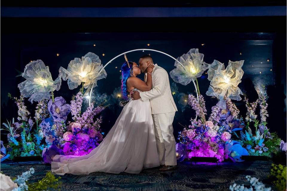 Aquarium wedding arch