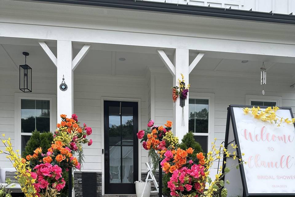 Floral installation at venue