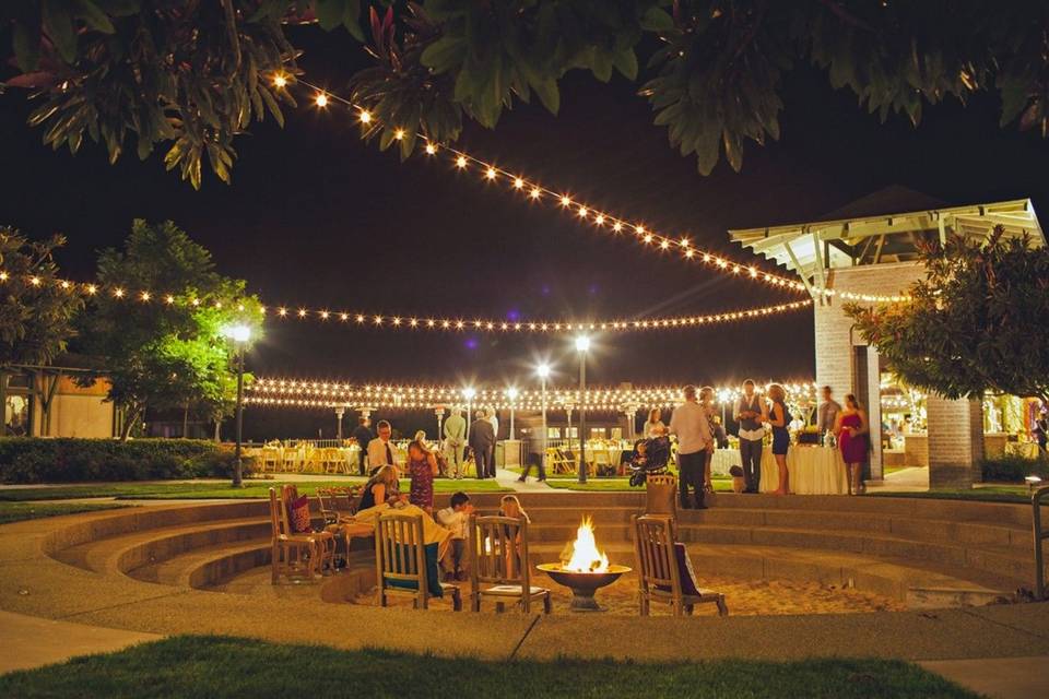 Patio at night