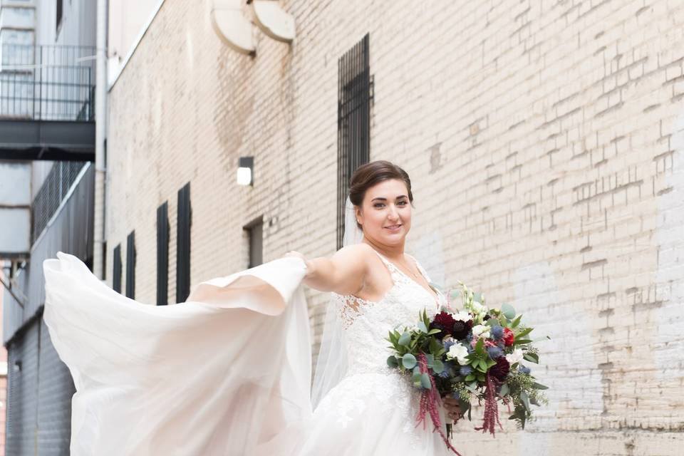 Bride in alley