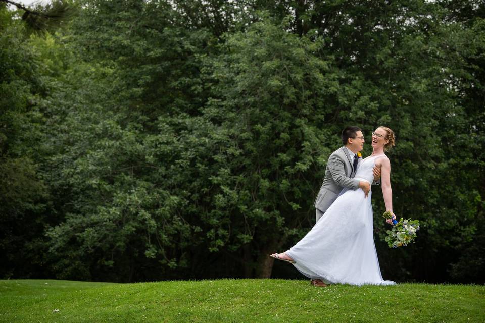 Couple on a hill