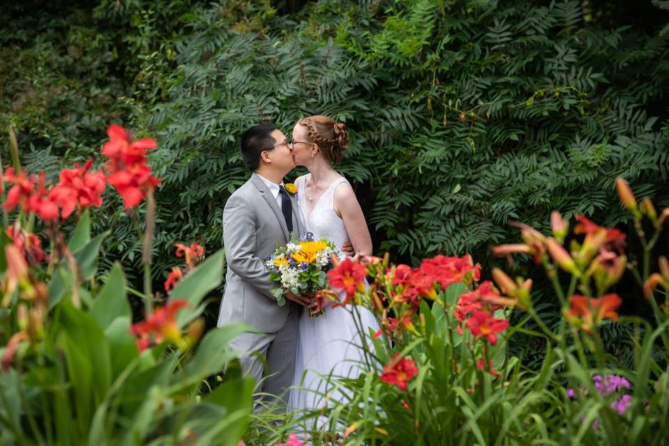 Couple in garden