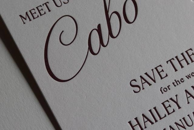 Letterpress Save the Date