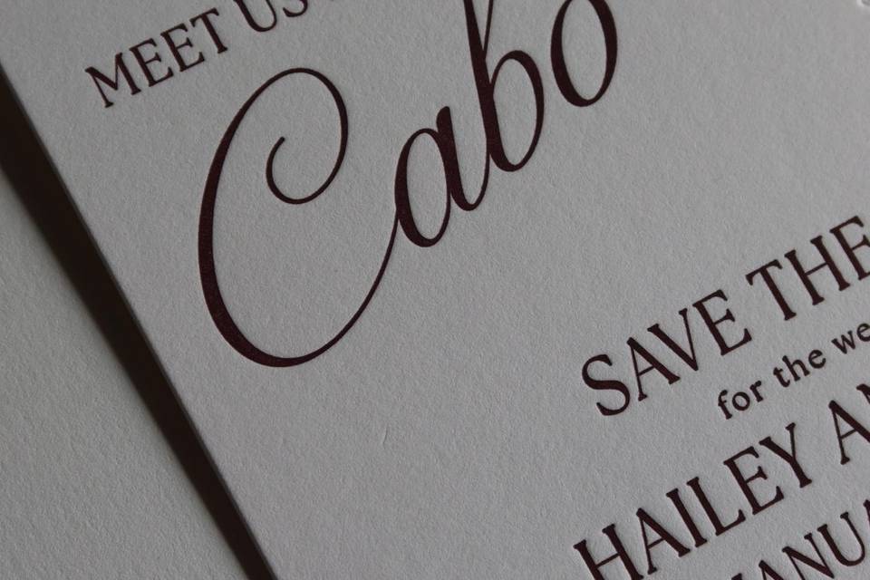 Letterpress Save the Date