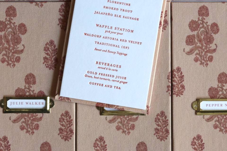 Letterpress Fabric Menu