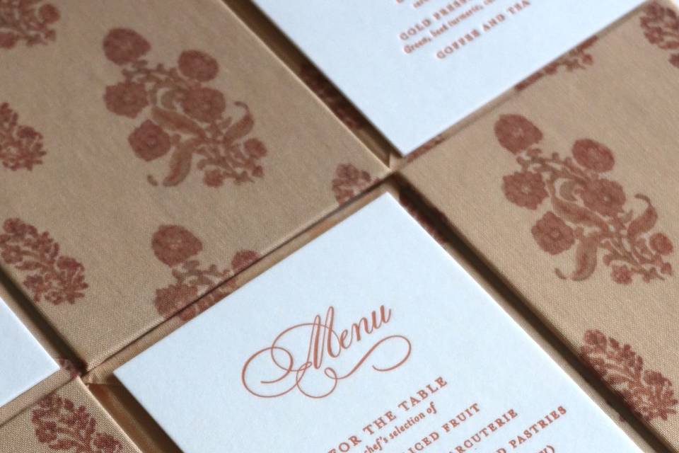 Letterpress Fabric Menu