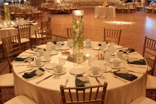 Table setup with centerpiece