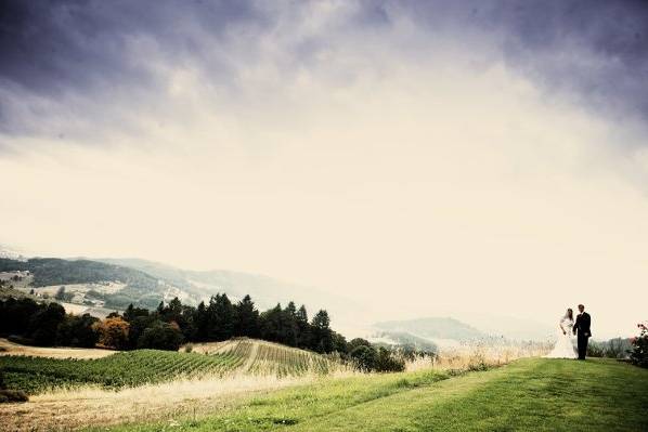 Couple's photo in the field