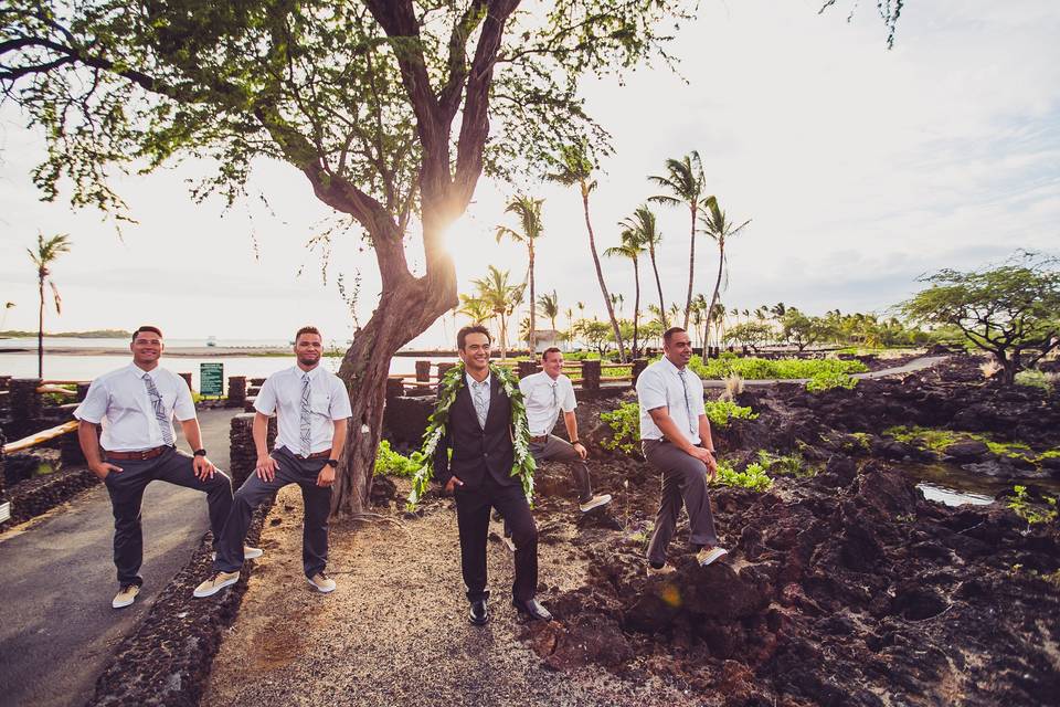 Groom and his groomsmen