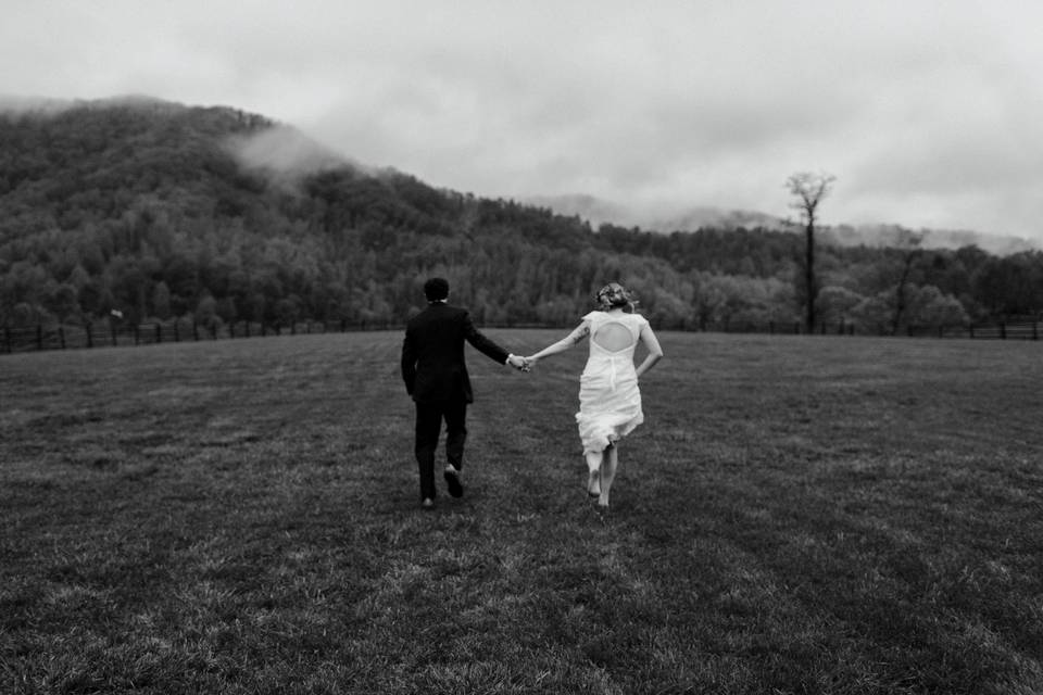 Asheville rainy day wedding