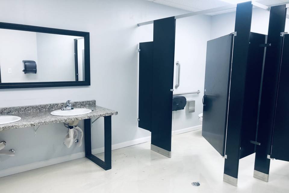 Newly built spacious restrooms