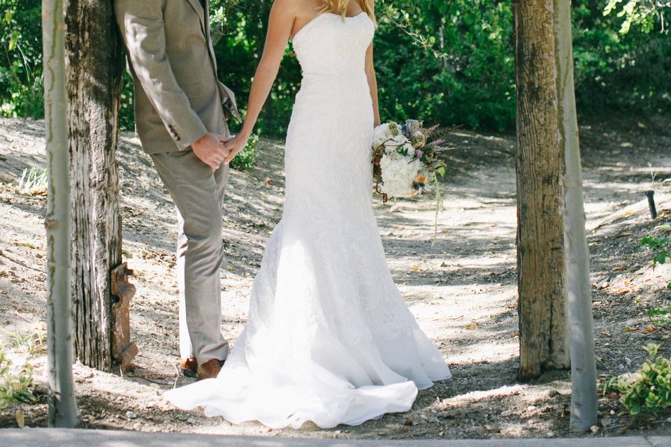 The bride and groom