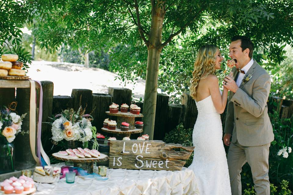 The bride and groom