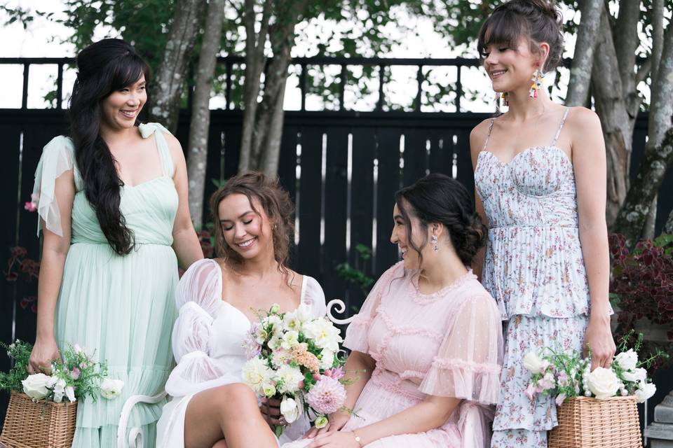 Bride and Bridesmaids