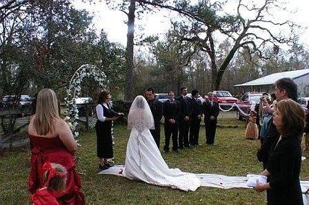 The Beautiful Bride & her Groom taking their vows.