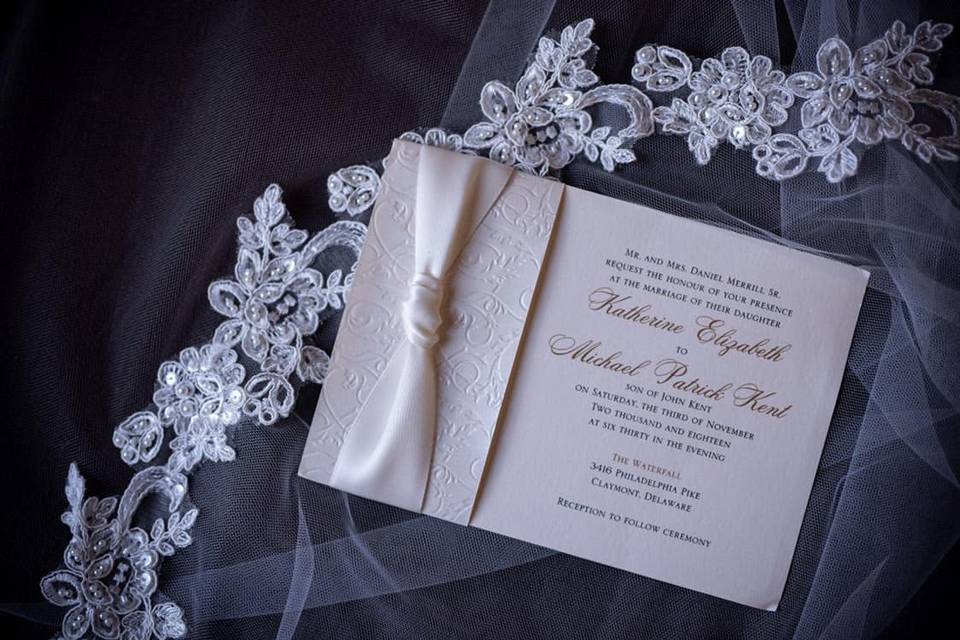 Invitation with ribbon