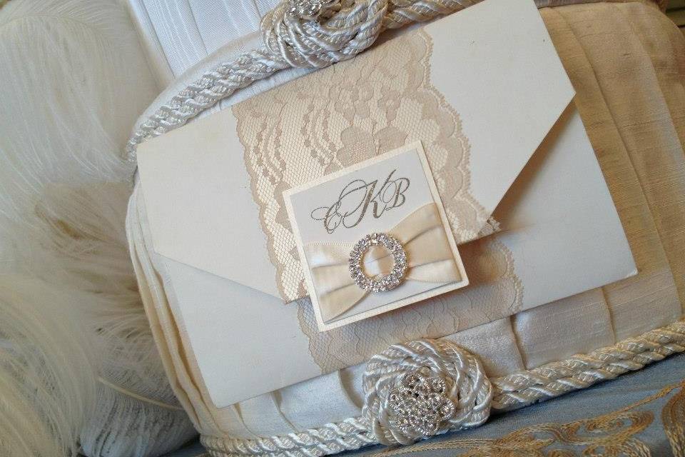 White invitation card