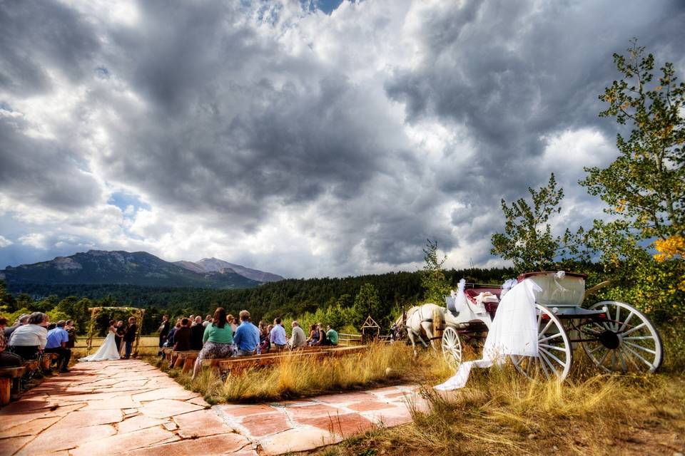 Rustic mountain wedding in Colorado.