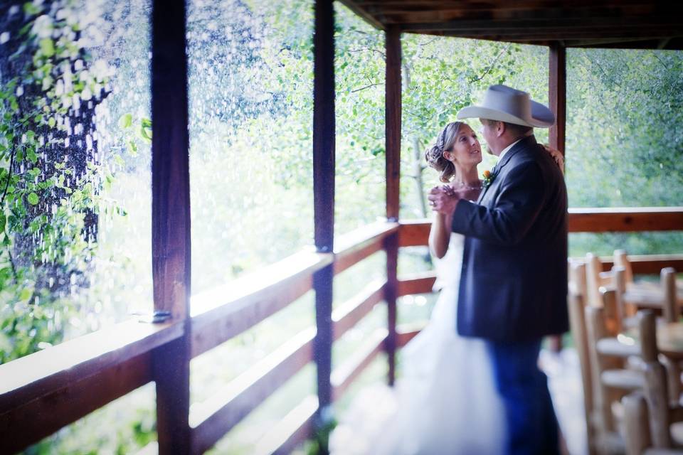 Dancing in the rain in Colorado.