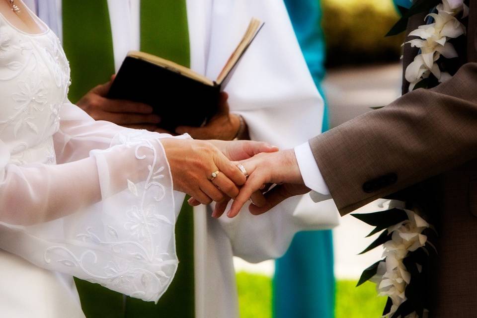 Wedding ceremony in Hawaii.