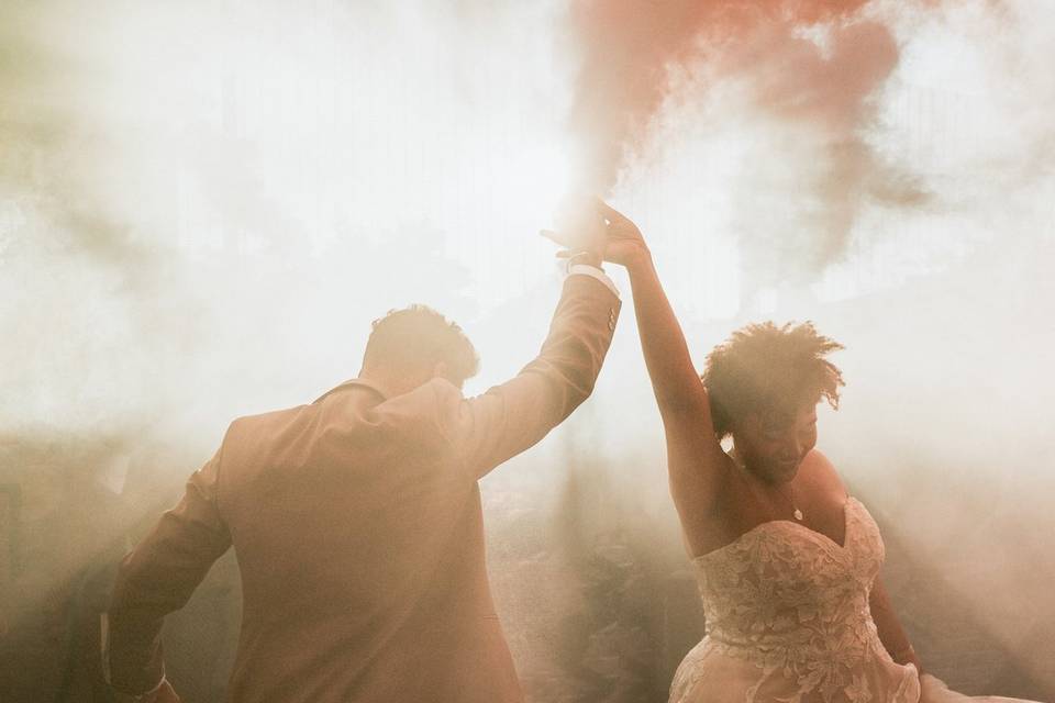 Wedding couple dancing